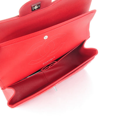 Chanel Caviar Quilted Jumbo Double Flap Red 5 of 8