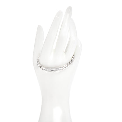 Hermes 18K White Gold Diamond TPM Kelly Gourmette Bracelet ST 2 of 5