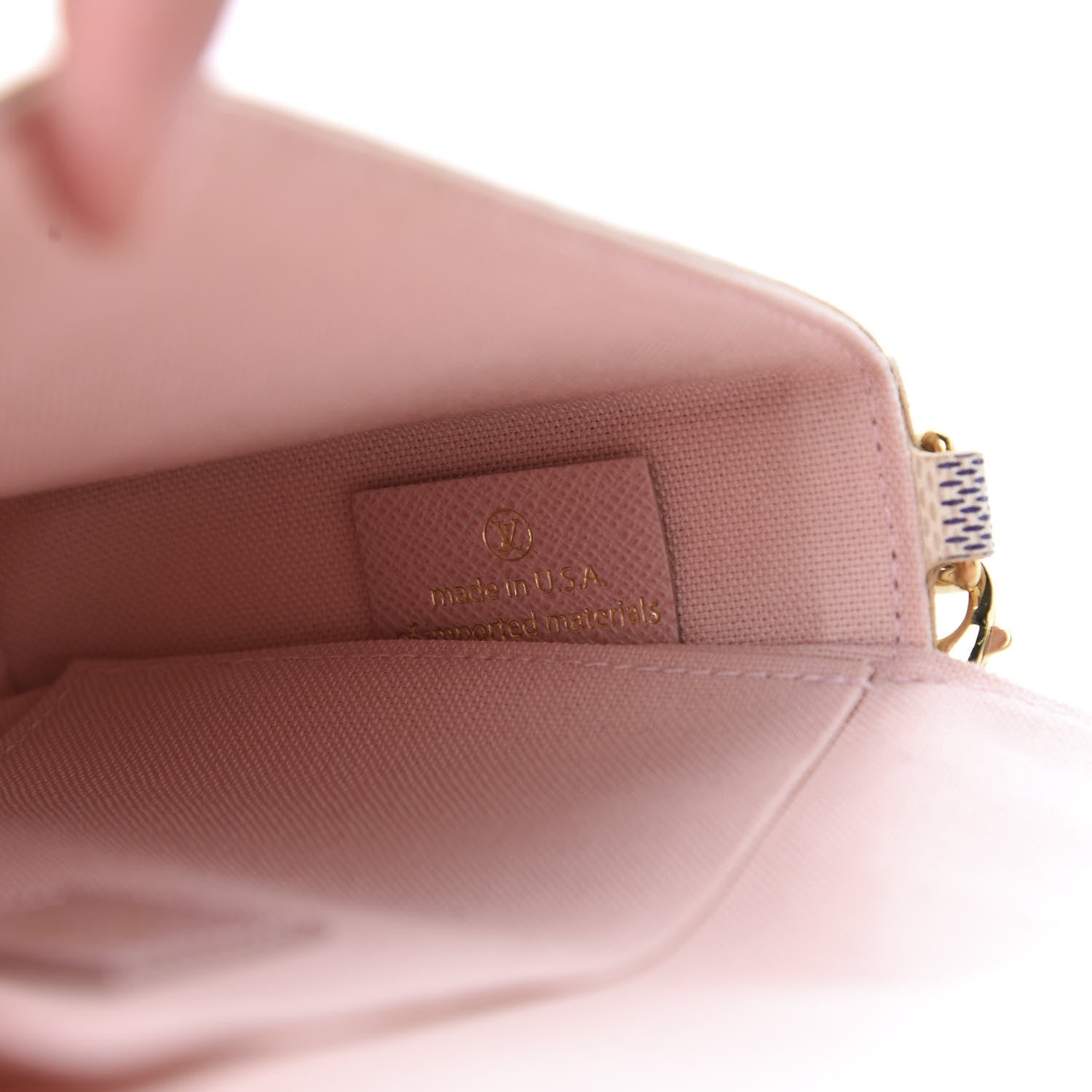 Louis Vuitton Damier Azur Pochette Felicie Chain Wallet Rose Ballerine 8 of 9