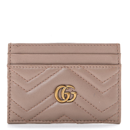 Gucci Calfskin Matelasse GG Marmont Card Holder Porcelain Rose 1 of 7