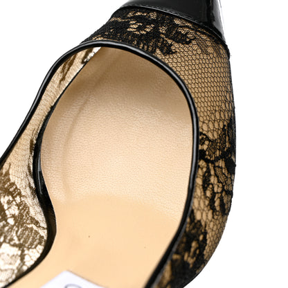 Jimmy Choo Patent Lace Alias Pumps 37 Black 9 of 10