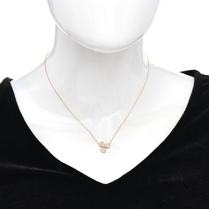 Tiffany 18K Rose Gold Diamond Paper Flowers Pave Pendant Necklace 2 of 4