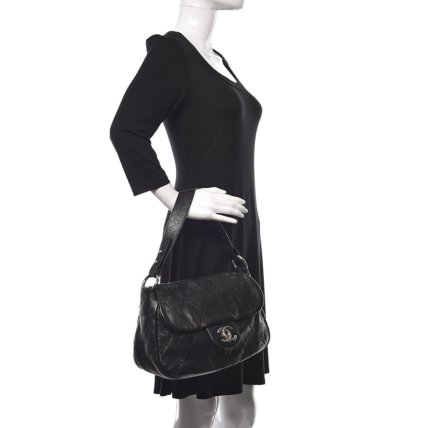 Chanel Glazed Calfskin Stitched On The Road Flap Black 2 of 14