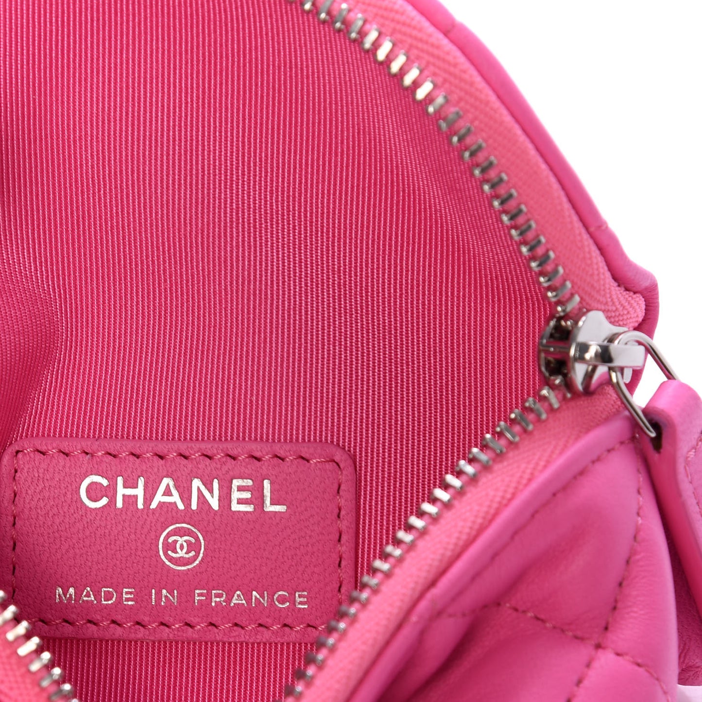 Lambskin Quilted Arm Coin Purse Pink