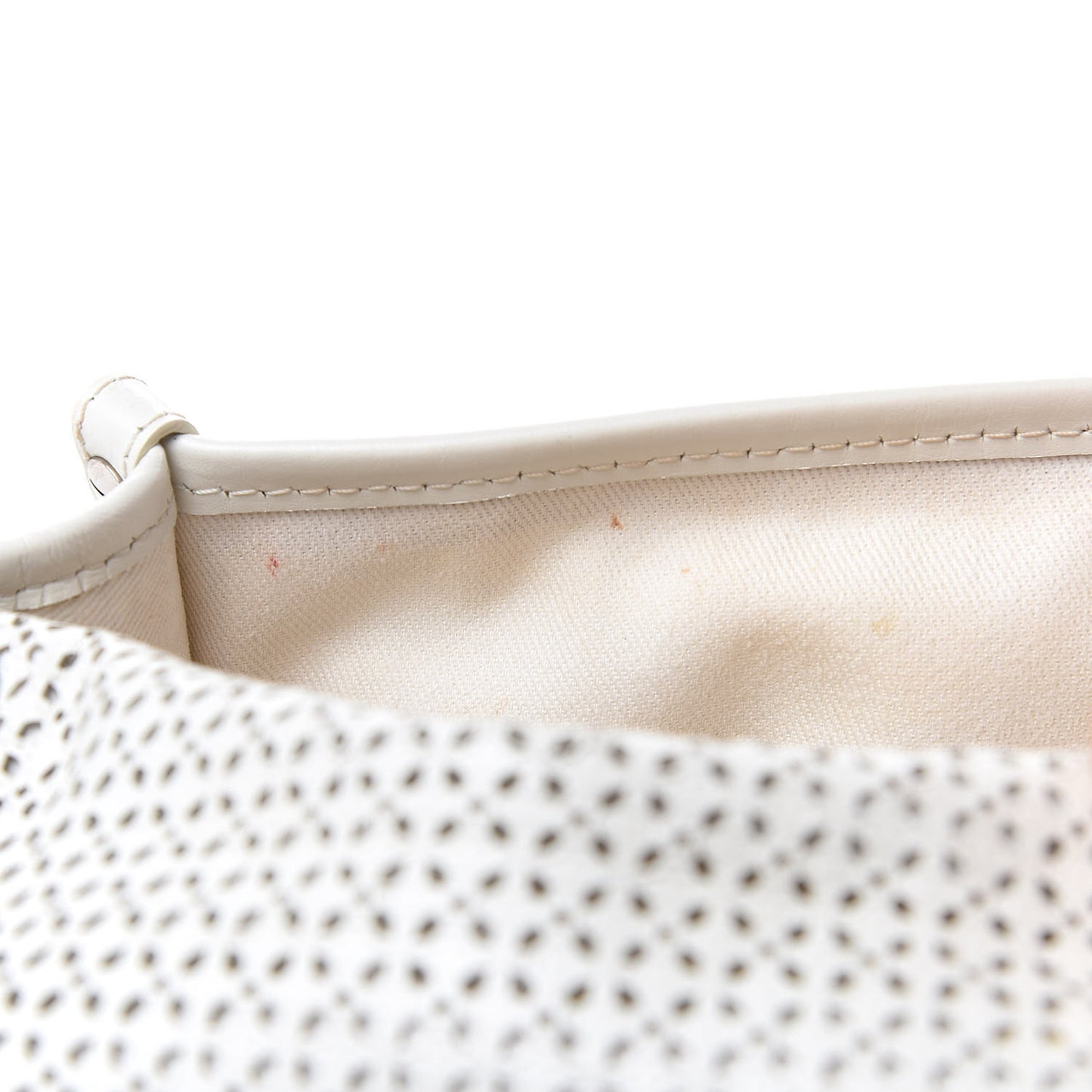 Perforated Calfskin Small Up In The Air Flap Ivory