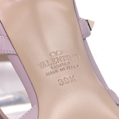 Valentino Garavani Patent Rockstud Ankle Strap Low Heel Pumps 39.5 Poudre 12 of 14