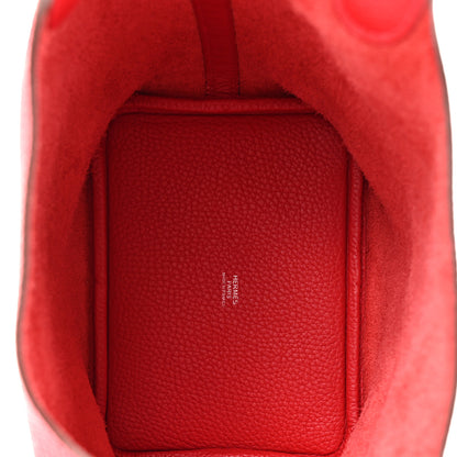Hermes Taurillon Clemence Picotin Lock 18 PM Rouge Casaque 5 of 10
