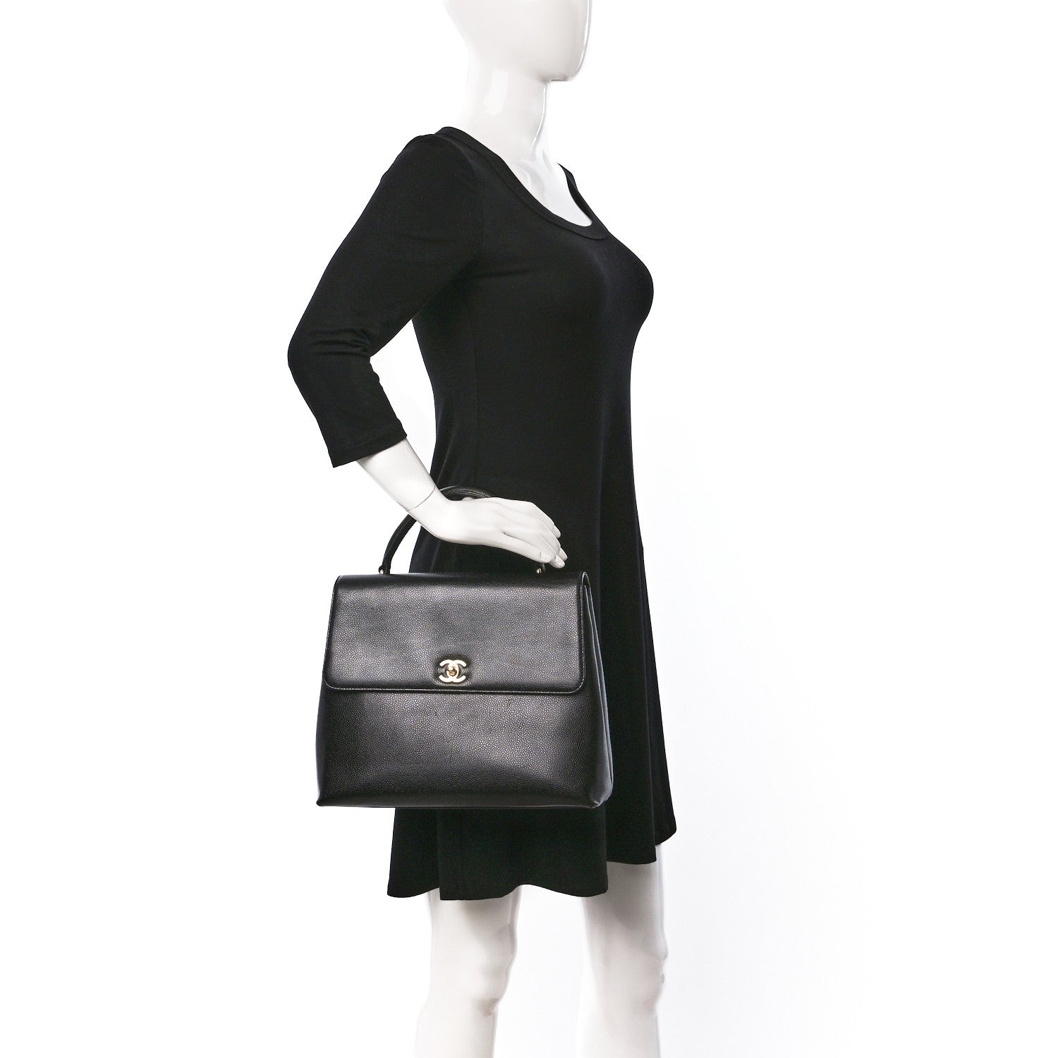 Chanel Caviar Jumbo Kelly Flap Black 2 of 10