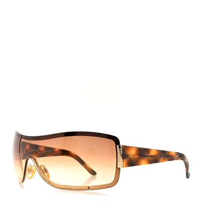 Chanel Quilted Shield Sunglasses 4126 Tortoise 1 of 8