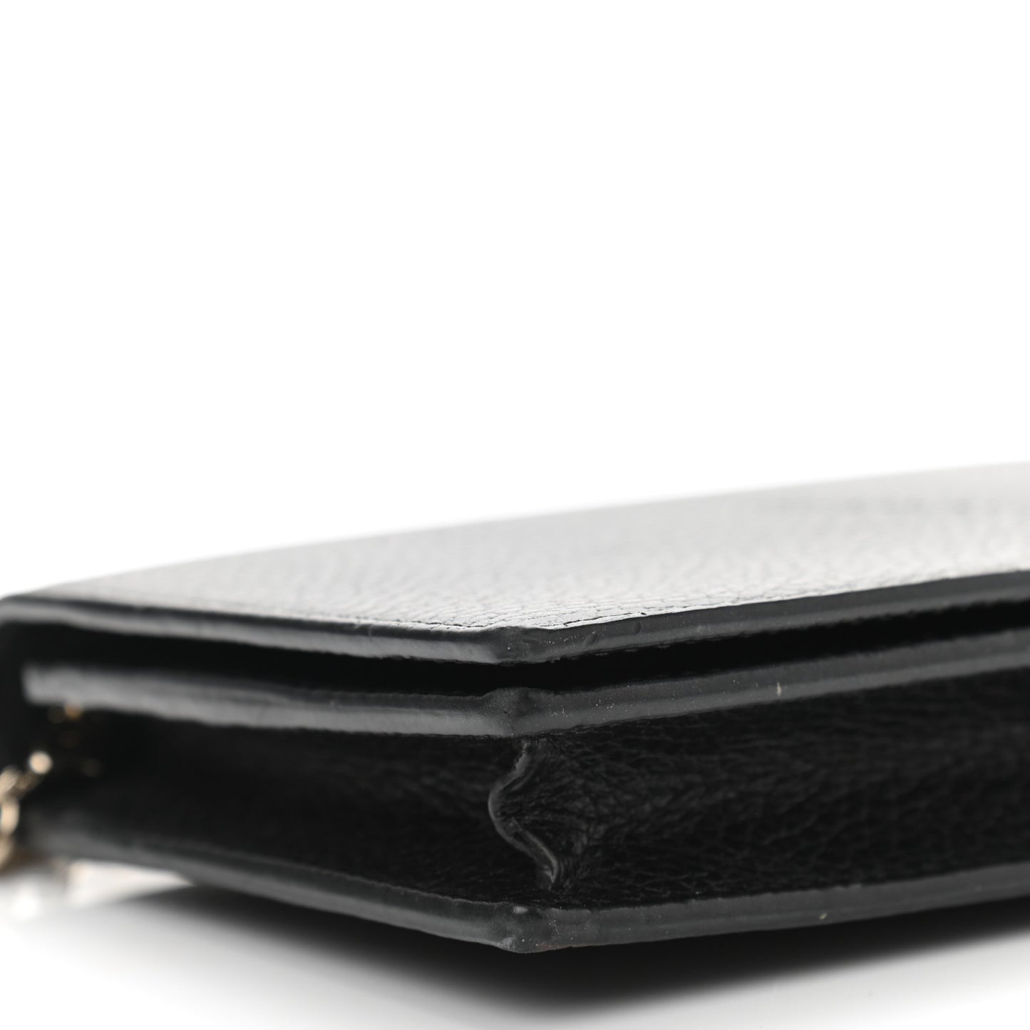Dollar Calfskin Medium Betty Chain Wallet Black