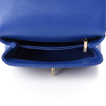 Chanel Caviar Chevron Quilted Mini Coco Handle Flap Blue 5 of 11