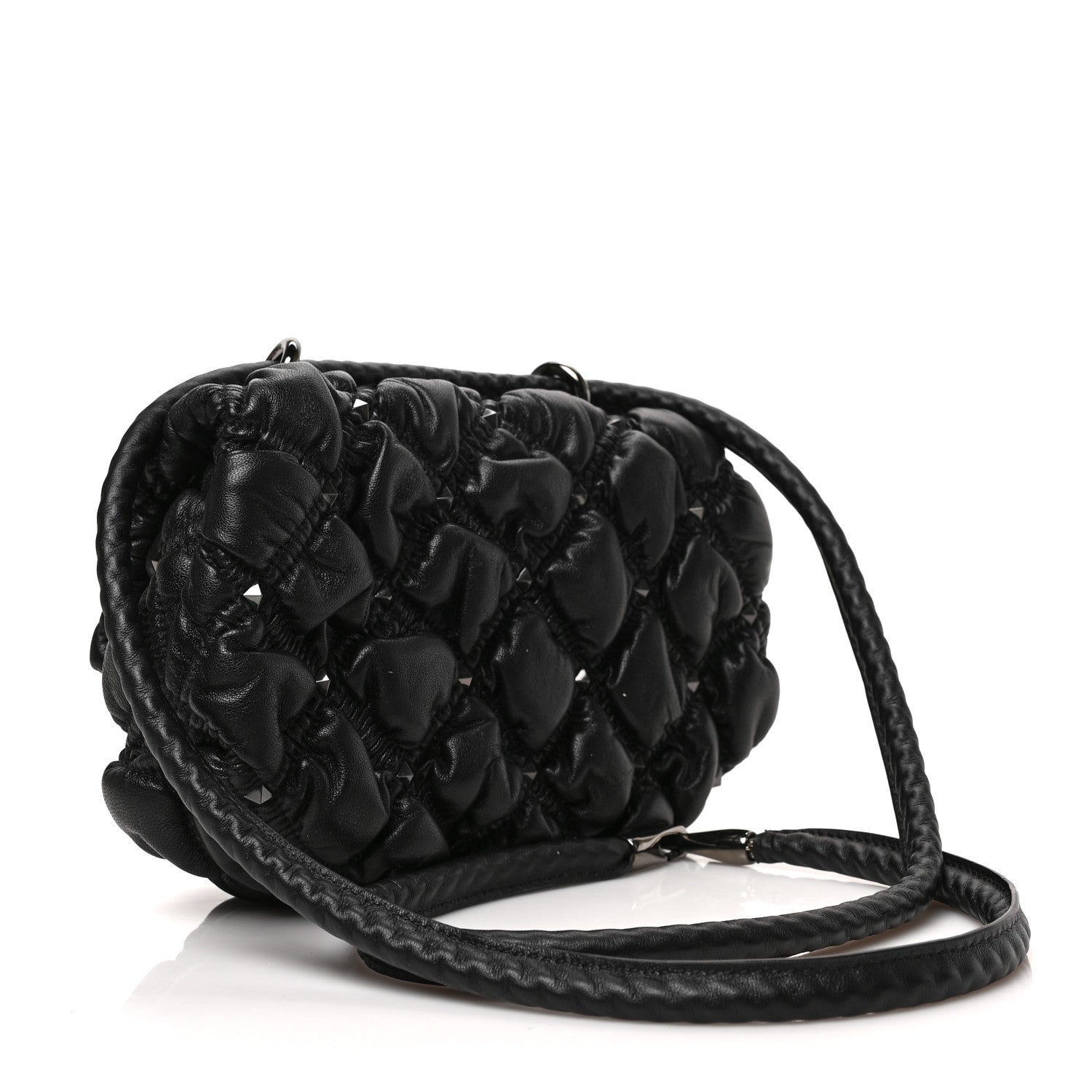 Valentino Garavani Nappa Small Spikeme Shoulder Bag Black 3 of 8