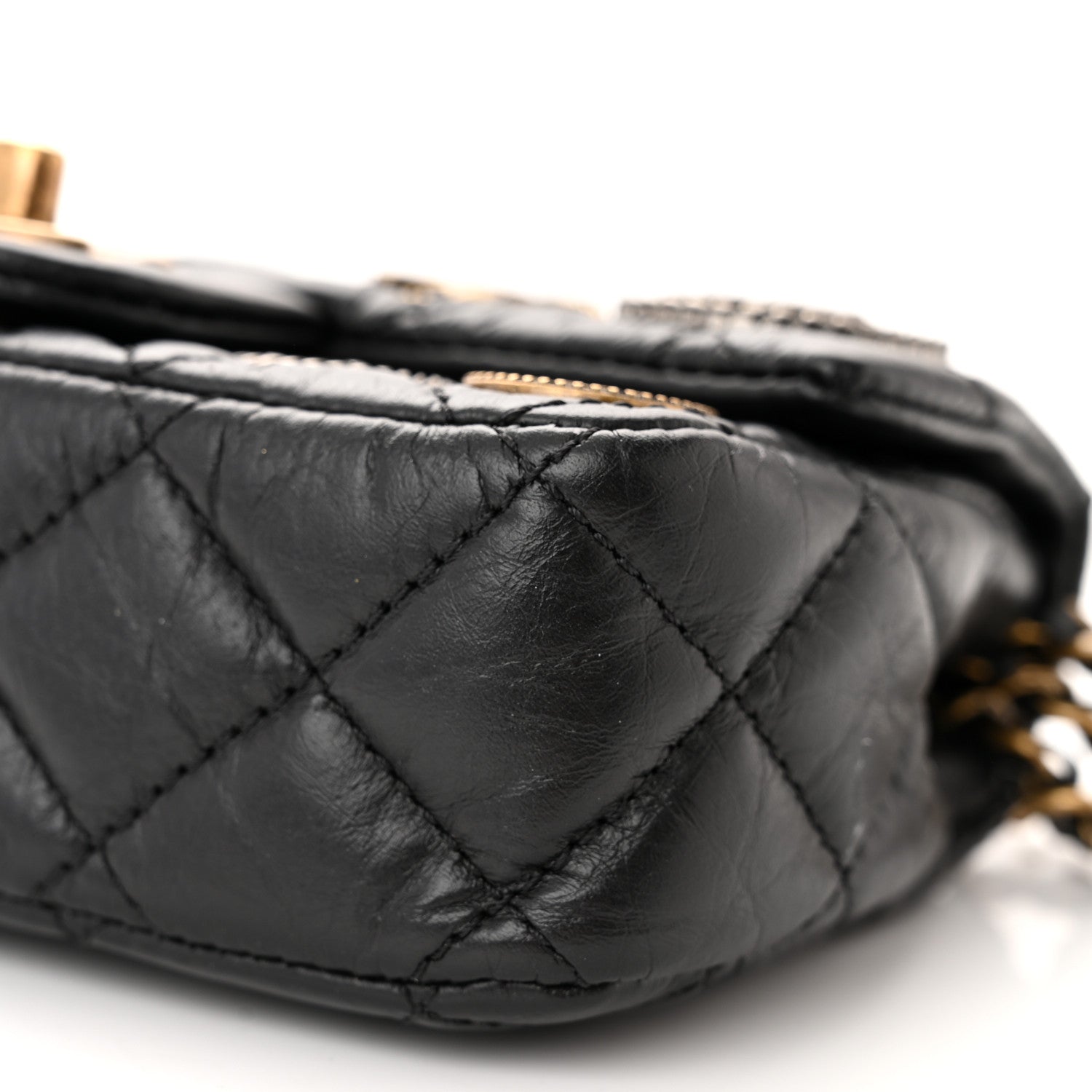 Chanel Aged Calfskin Quilted Extra Mini Medallion Flap Black 10 of 10