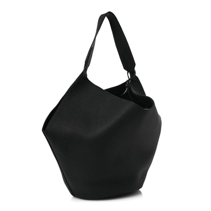 Khaite Pebbled Sport Calfskin Medium Lotus Tote Black 6 of 23