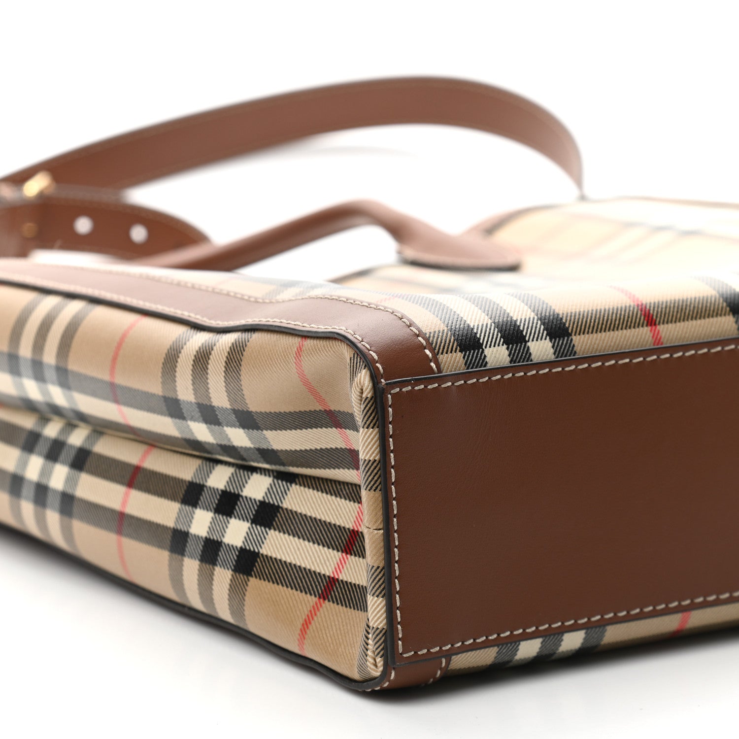 Burberry Vintage Check Calfskin Kane Tote Bag Beige Brown 8 of 9