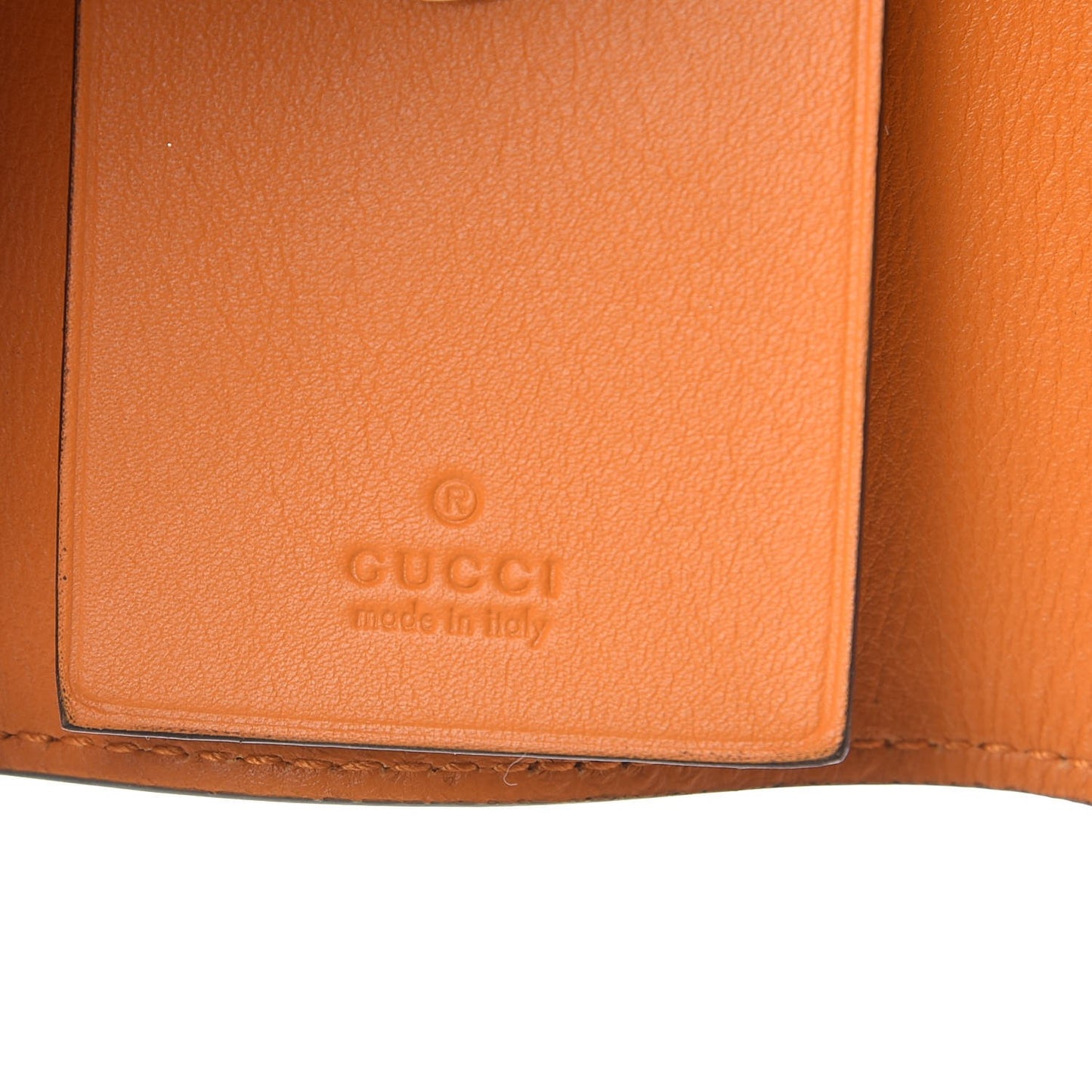 Calfskin Icon Signature 6 Key Holder Case Orange