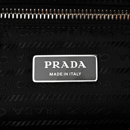 Prada Terry Cloth Tote Bag White Black 6 of 10