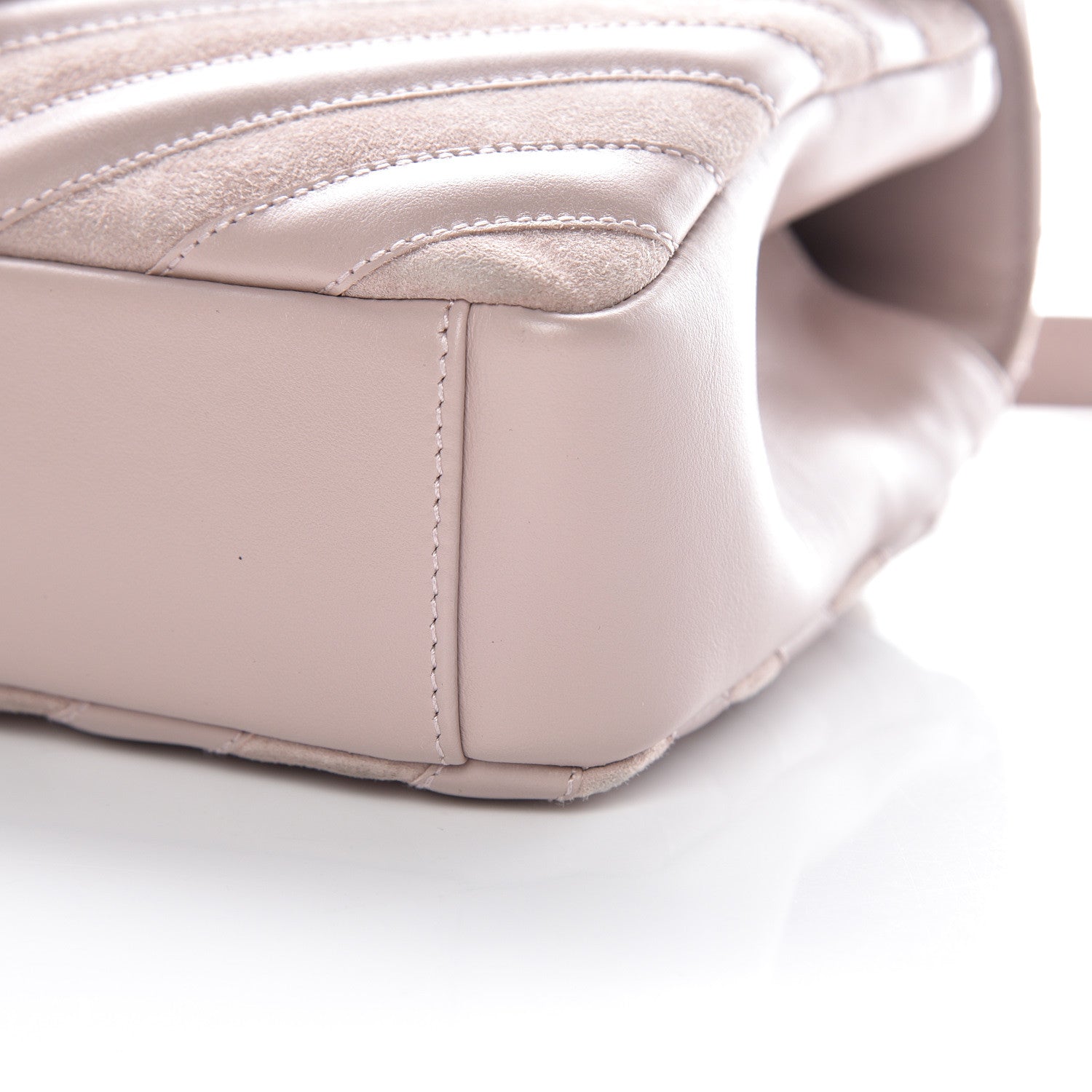 Saint Laurent Calfskin Suede Matelasse Chevron Medium Monogram College Bag Rose Poudre 11 of 13