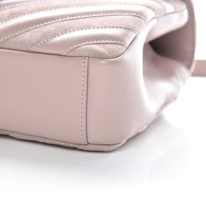 Saint Laurent Calfskin Suede Matelasse Chevron Medium Monogram College Bag Rose Poudre 11 of 13