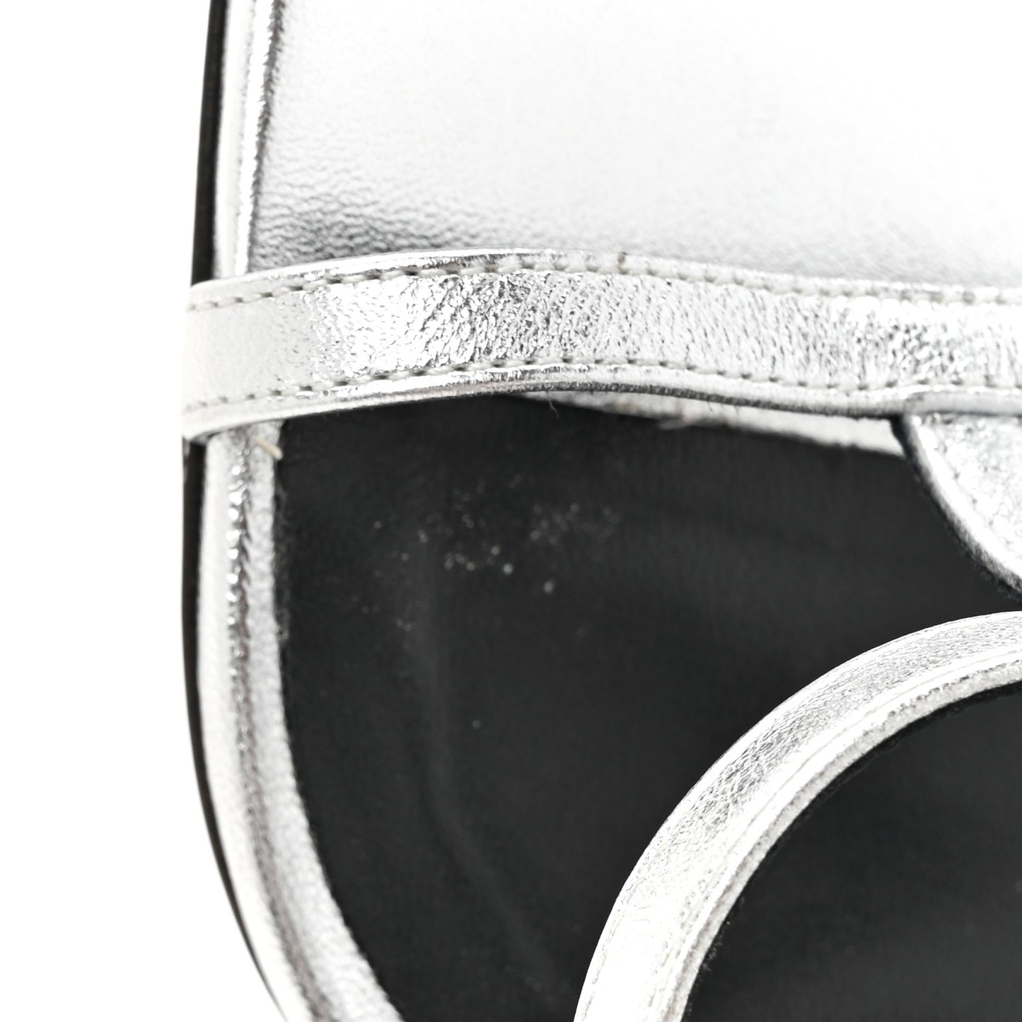Nappa Silk High Heel Sandals 37.5 Argento