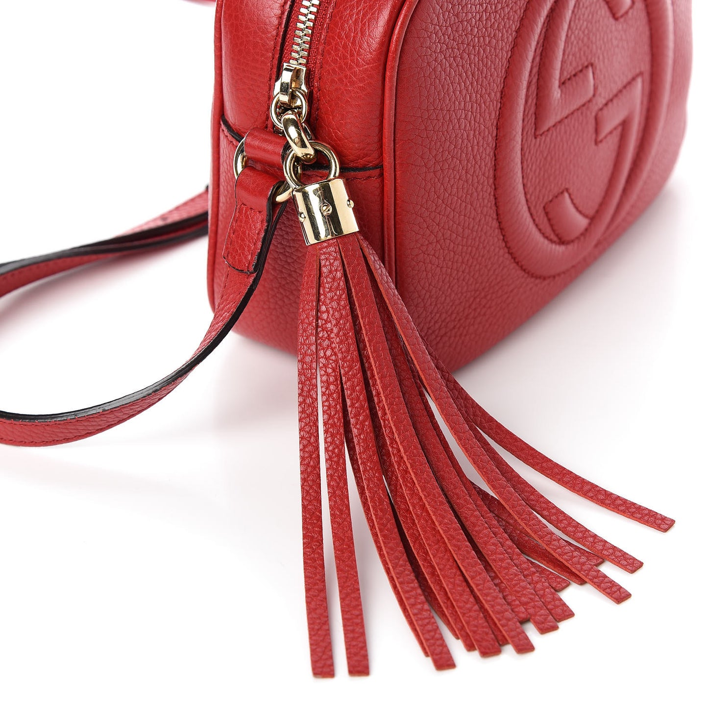 Pebbled Calfskin Small Soho Disco Bag Tabasco Red