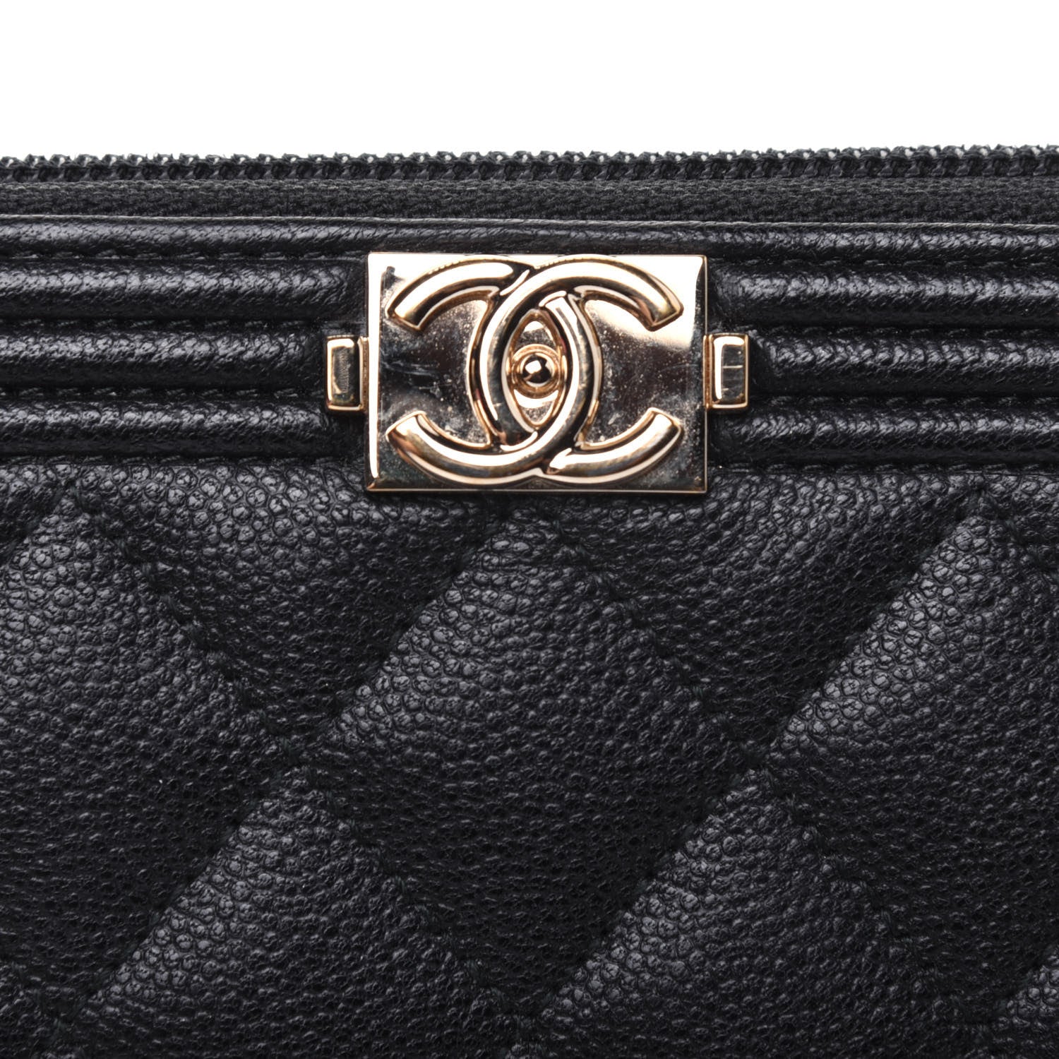 Chanel Caviar Quilted Boy Long Zip Around Wallet Black 13 of 14