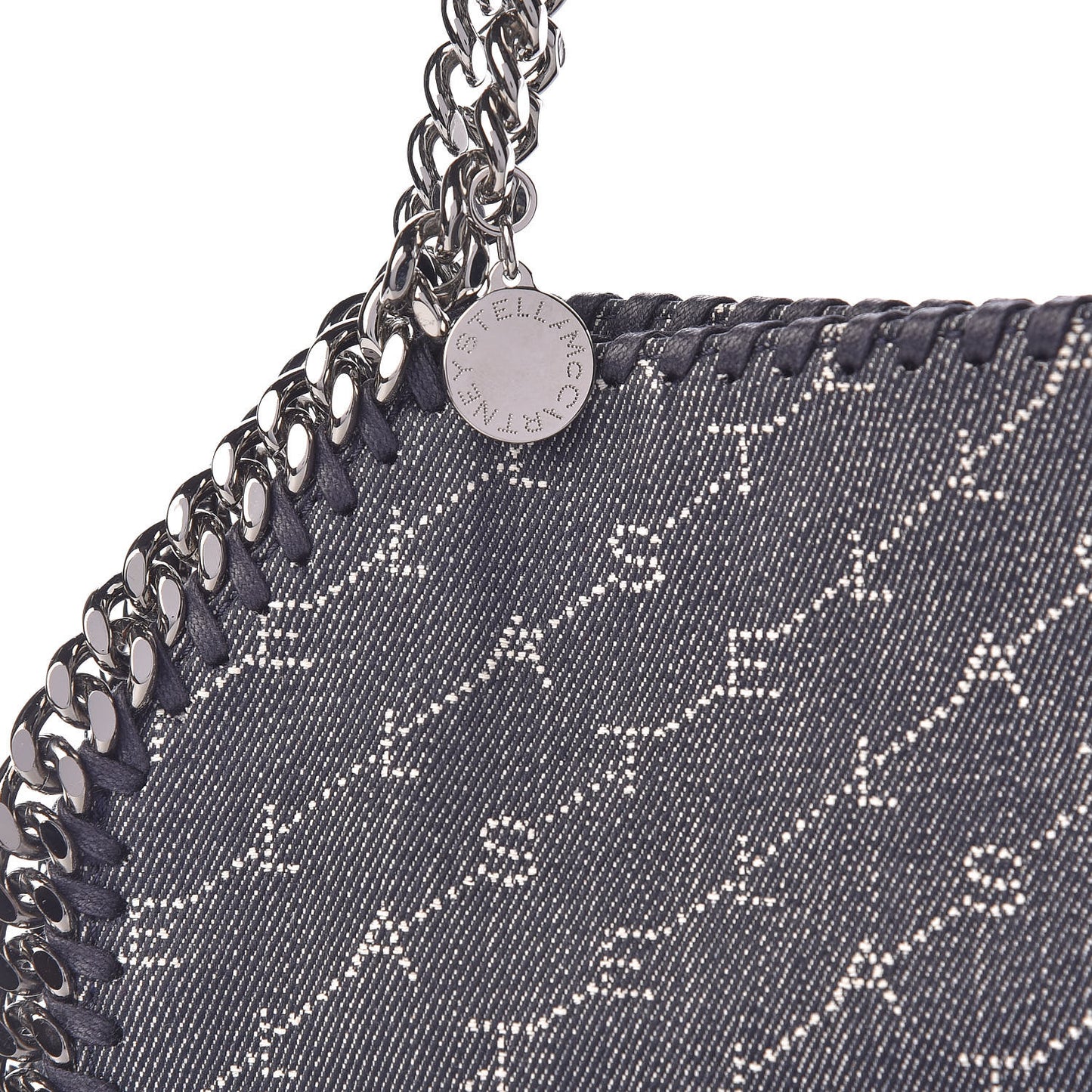Denim Logo Mini Falabella Tote Navy