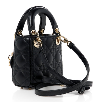 Christian Dior Lambskin Cannage Micro Lady Dior Black 3 of 10