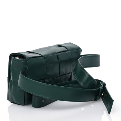 Bottega Veneta Paper Calfskin Intrecciato Cassette Belt Bag Raintree 3 of 13