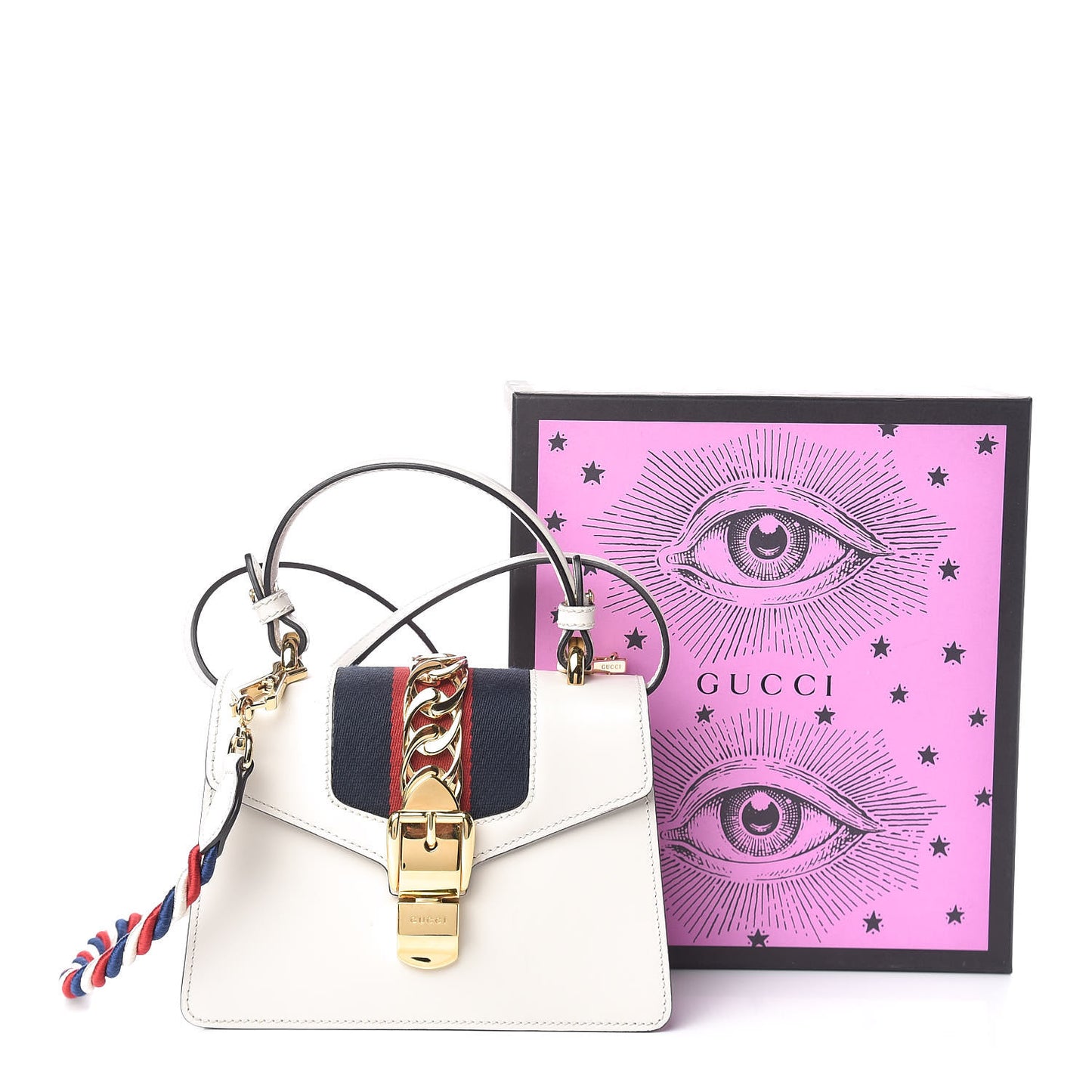 Calfskin Mini Sylvie Top Handle Bag White