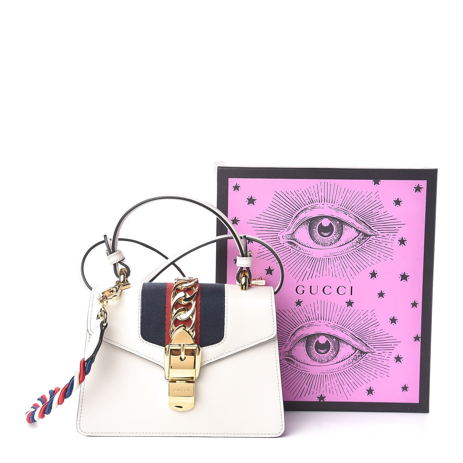 Gucci Calfskin Mini Sylvie Top Handle Bag White 12 of 12
