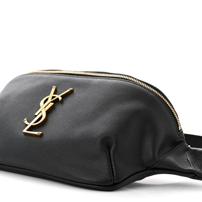 Saint Laurent Grain De Poudre Monogram Belt Bag Black 10 of 11