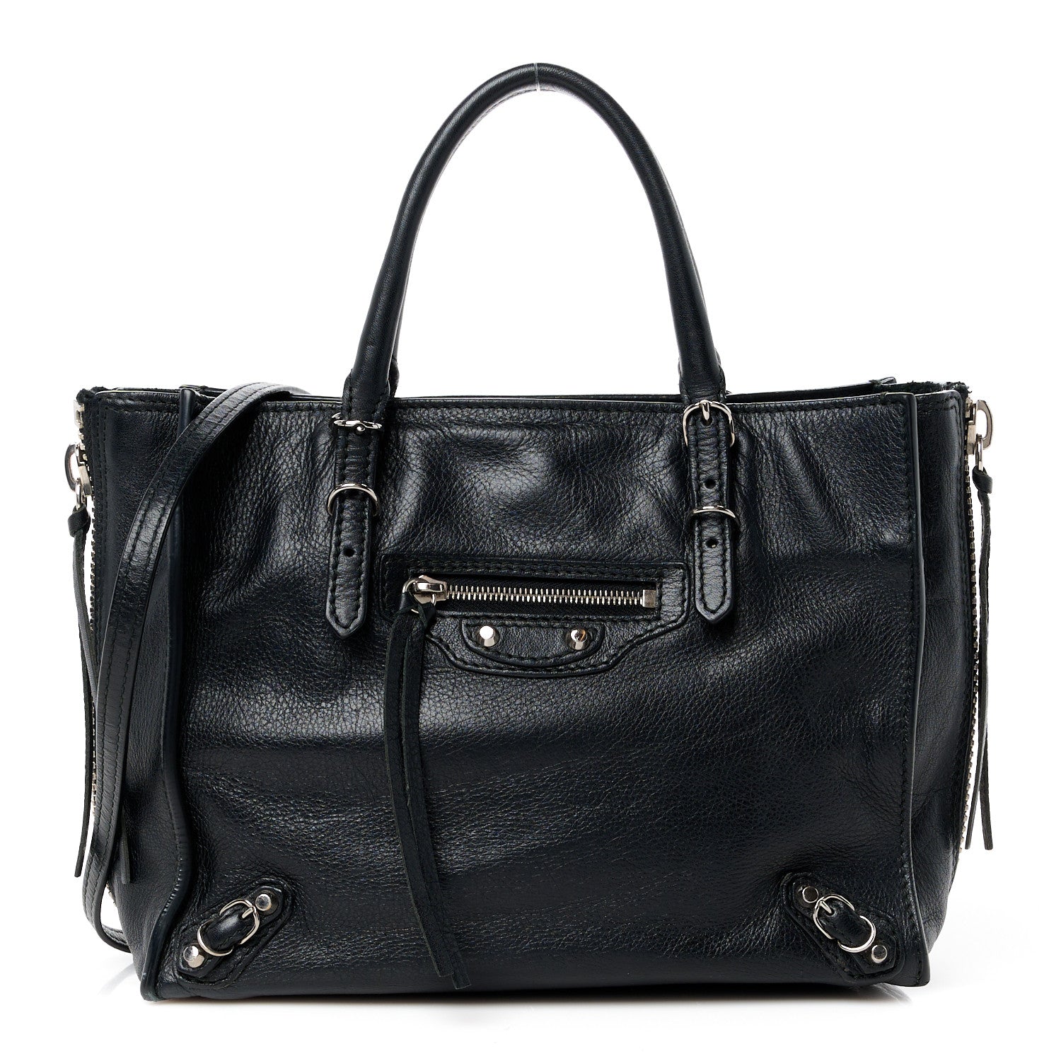 Balenciaga Calfskin Papier Mini A4 Zip Around Tote Black 1 of 12