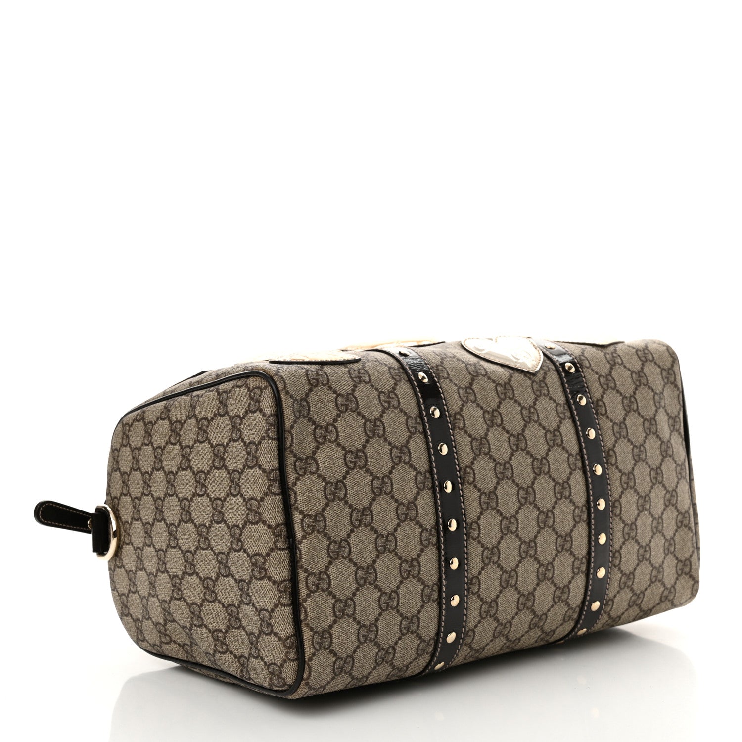 Gucci Monogram Guccissima Hearts Studded Medium Joy Boston Dark Brown 4 of 11