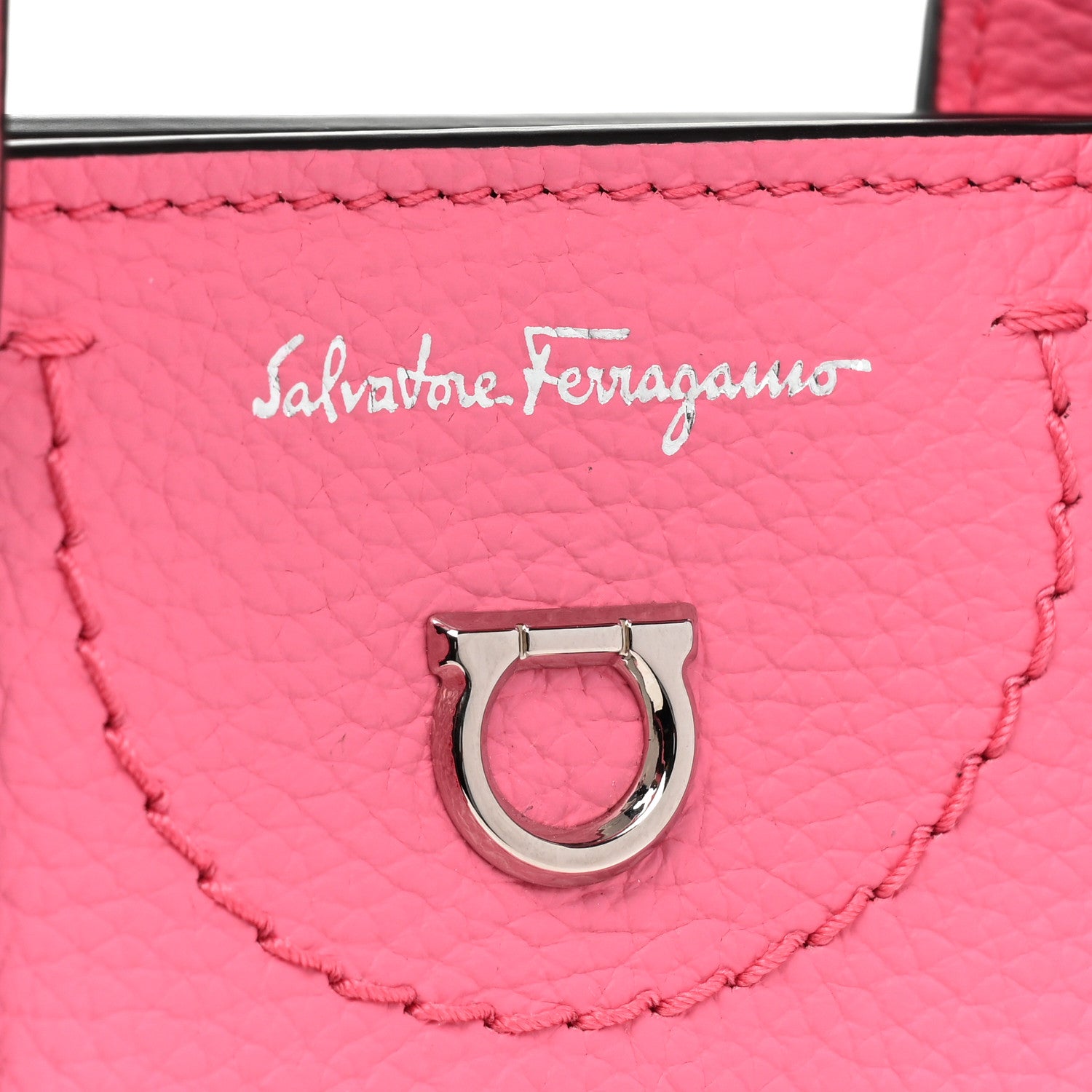 Salvatore Ferragamo Tumbled Calfskin Gancini Mini Bag Pink 8 of 9