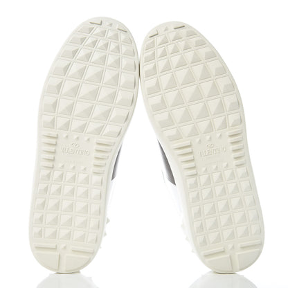 Valentino Garavani Calfskin Rockstud Open Sneakers 36.5 White Pewter 7 of 8