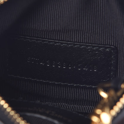 Saint Laurent Calfskin Matelasse Monogram Key Pouch Black 7 of 8