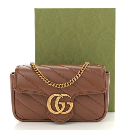 Gucci Azalea Calfskin Matelasse Diagonal Super Mini GG Marmont Shoulder Bag Cuir 11 of 11