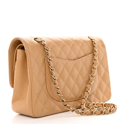 Chanel Caviar Quilted Medium Double Flap Beige 2 of 14
