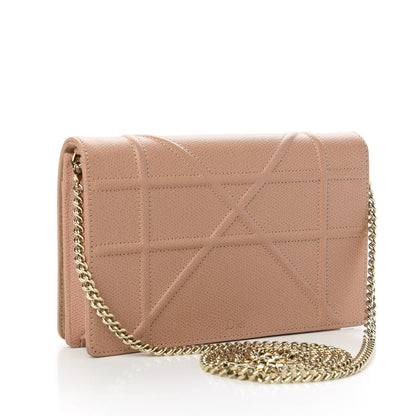 Christian Dior Grained Calfskin Diorama Wallet on Chain Pouch Nude 3 of 10
