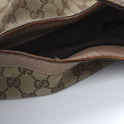 Gucci Monogram Large Jockey Hobo Beige 12 of 23