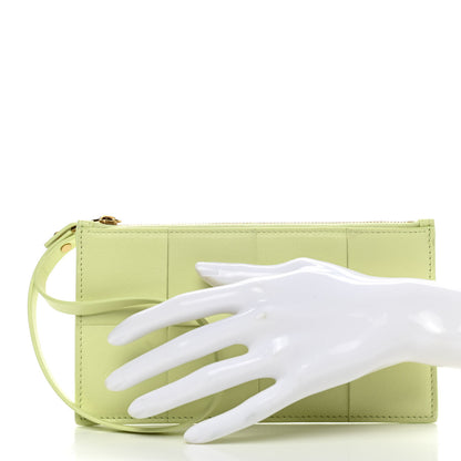 Bottega Veneta Lambskin Maxi Intrecciato Bill Pouch Lemon Washed 2 of 9