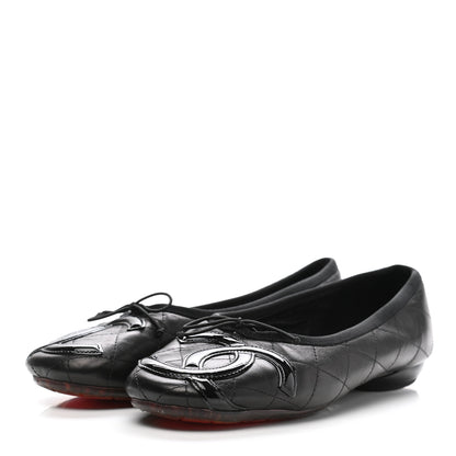 Chanel Lambskin Quilted Cambon Ballerina Flats 39 Black 3 of 9