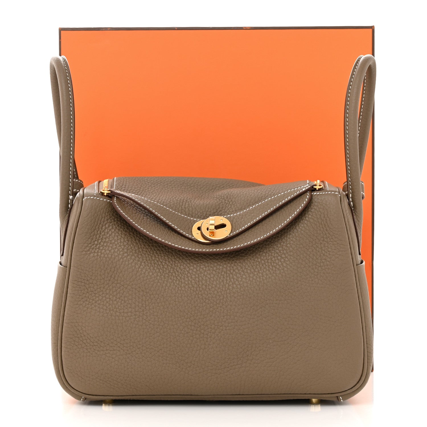 Hermes Taurillon Clemence Lindy 26 Etoupe 11 of 11