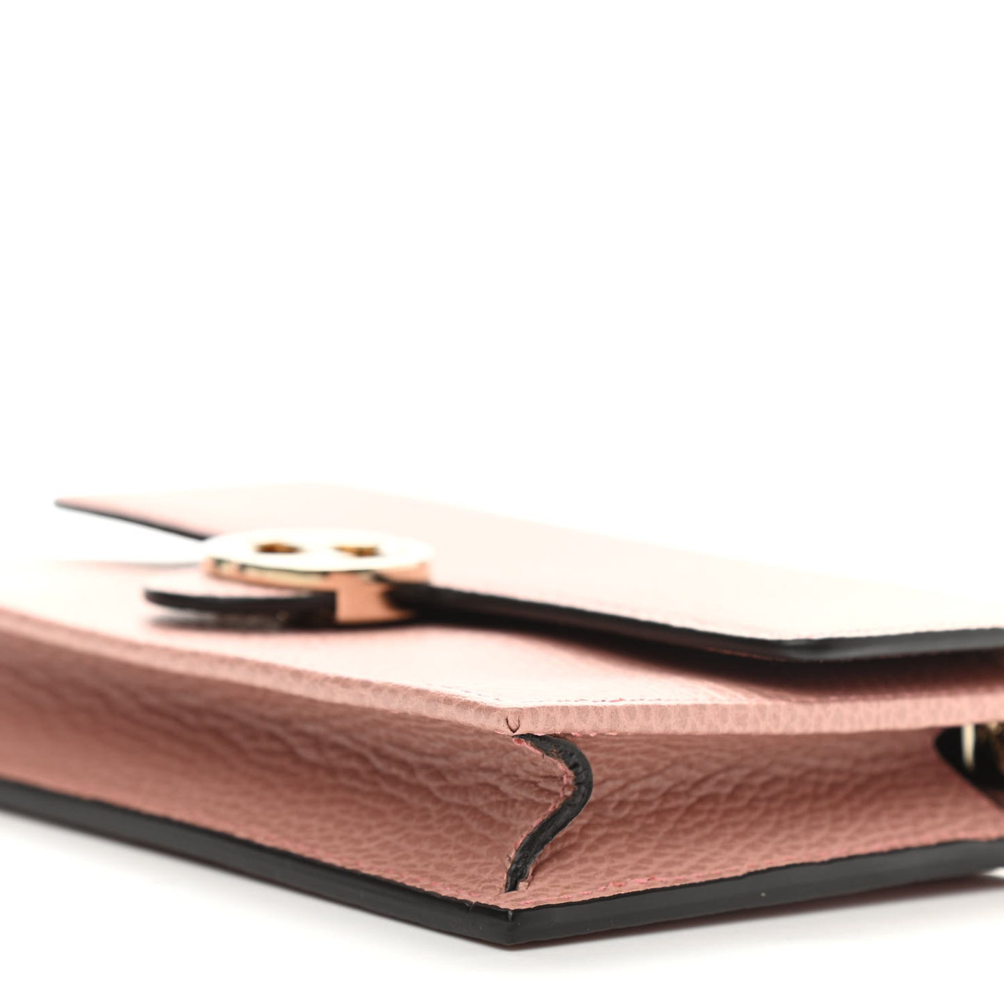Dollar Calfskin Interlocking G Chain Wallet Soft Pink