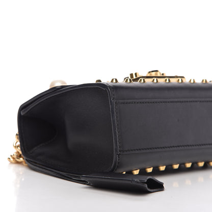 Gucci Calfskin Studded Small Padlock Shoulder Bag Black 6 of 9