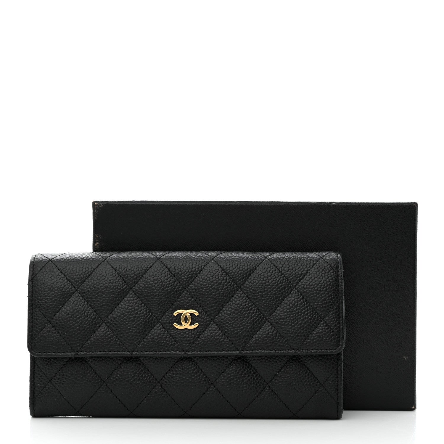 Chanel Caviar Quilted Large Gusset Flap Wallet Black 9 of 9