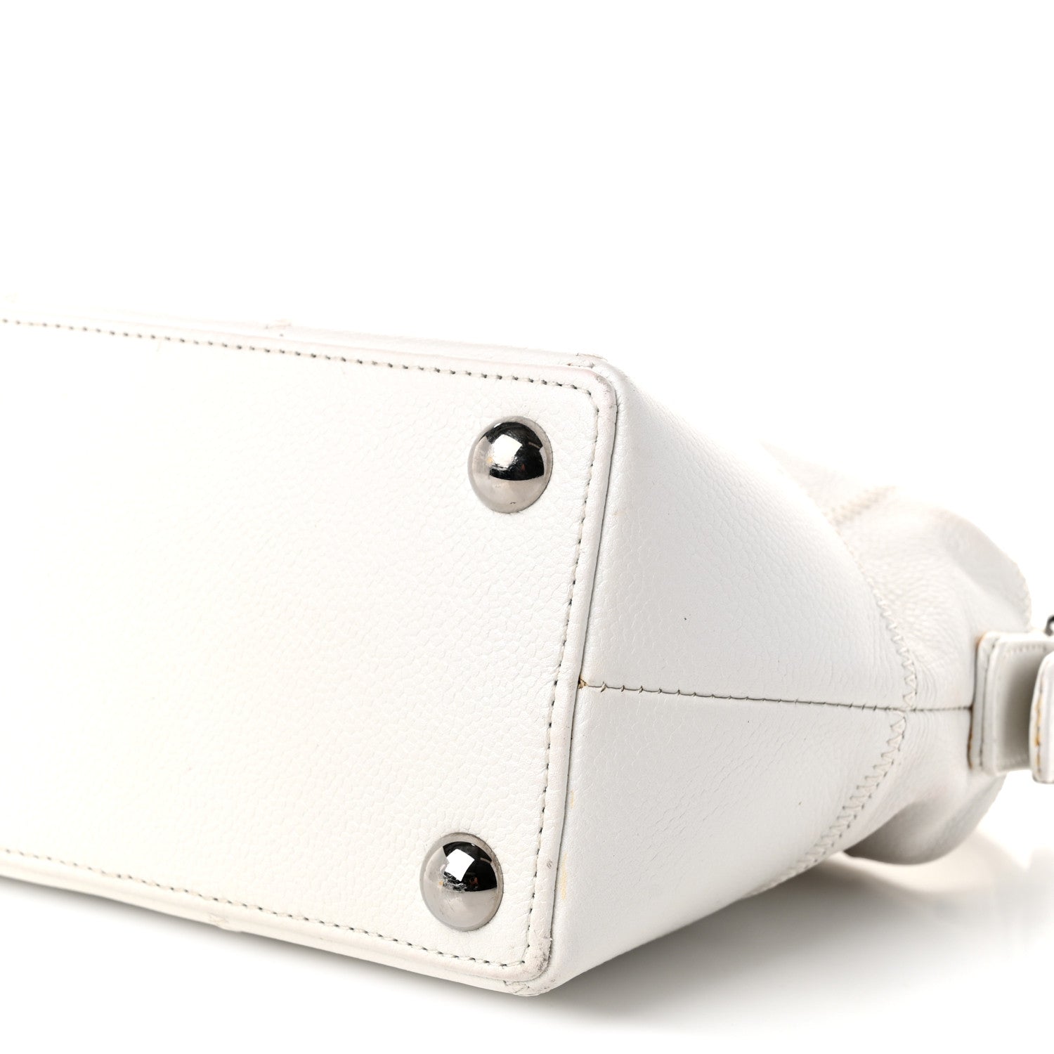 Chanel Caviar Square Stitched Bag White 9 of 10