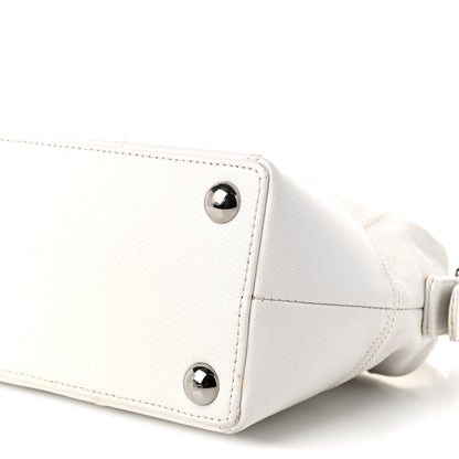 Chanel Caviar Square Stitched Bag White 9 of 10