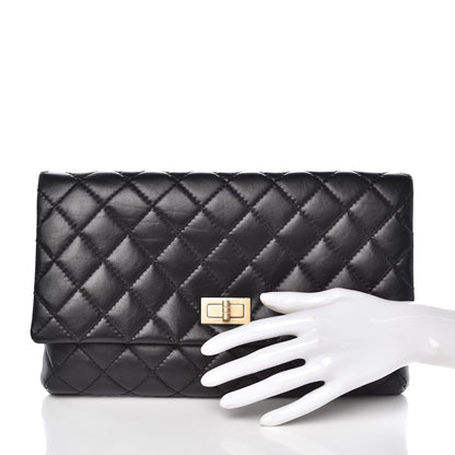 Chanel Aged Calfskin Quilted Reissue 2.55 Clutch Black 2 of 7